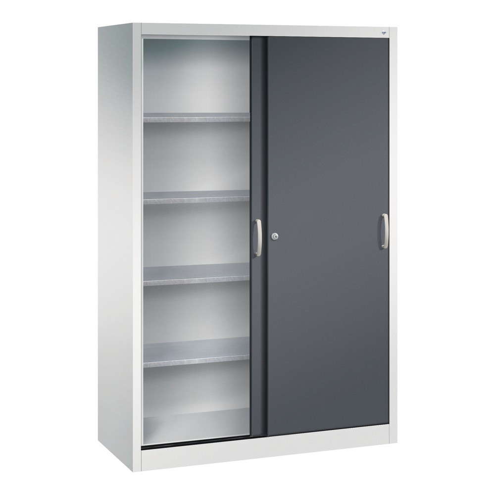 Productafbeelding nr. 3: Zwarelast-schuifdeurenkast C+P, hxbxd 1.950 x 1.200 x 500 mm, lichtgrijs, zwartgrijs