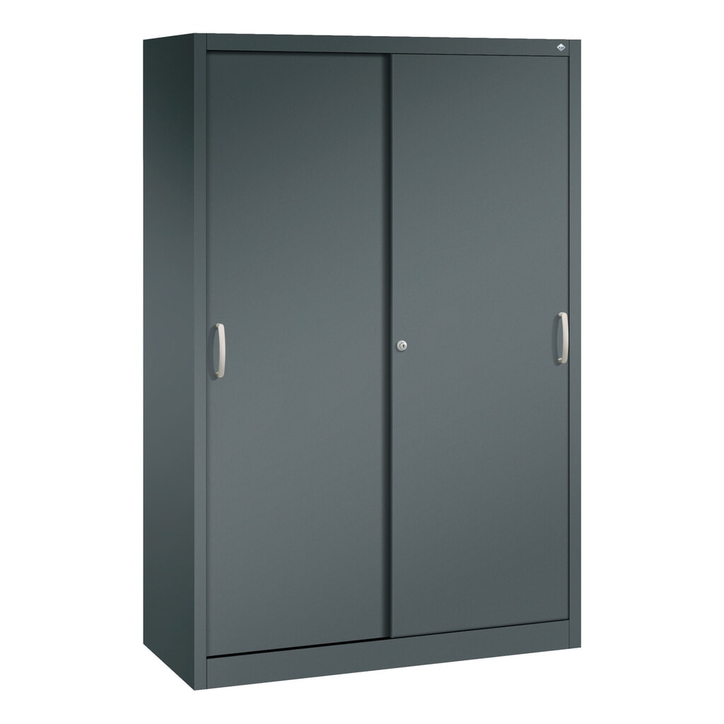 Zwarelast-schuifdeurenkast C+P, hxbxd 1.950 x 1.200 x 500 mm, antracietgrijs, antracietgrijs Product afbeelding: Zwarelast-schuifdeurenkast C+P, hxbxd 1.950 x 1.200 x 500 mm, antracietgrijs, antracietgrijs