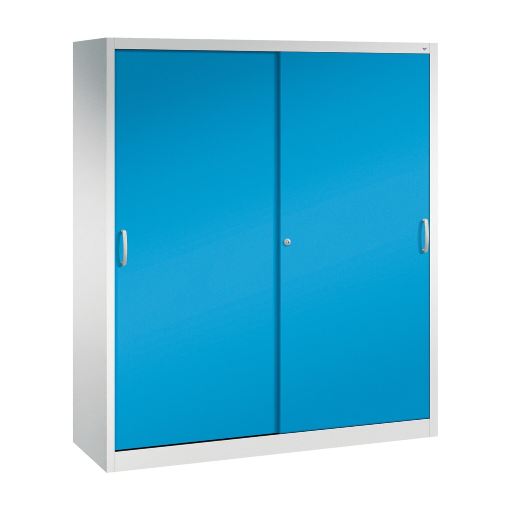 Product afbeelding: Zwarelast-schuifdeurenkast C+P, hxbxd 1.950 x 1.600 x 500 mm, lichtgrijs, lichtblauw