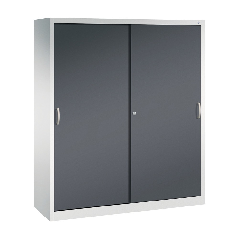Productafbeelding nr. 1: Zwarelast-schuifdeurenkast C+P, hxbxd 1.950 x 1.600 x 500 mm, lichtgrijs, zwartgrijs