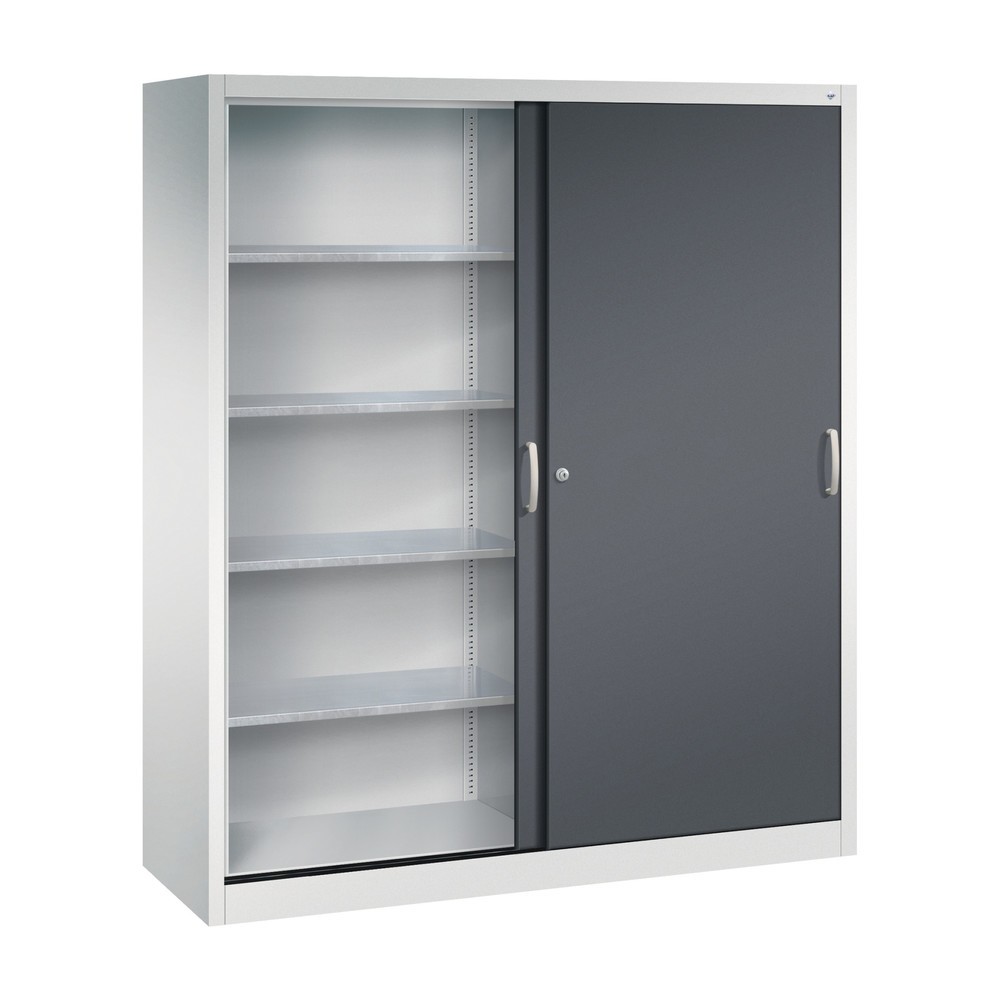 Productafbeelding nr. 3: Zwarelast-schuifdeurenkast C+P, hxbxd 1.950 x 1.600 x 500 mm, lichtgrijs, zwartgrijs