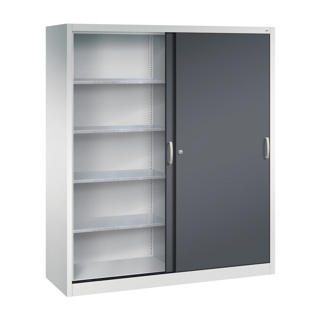 Productafbeelding nr. 3: Zwarelast-schuifdeurenkast C+P, hxbxd 1.950 x 1.600 x 500 mm, lichtgrijs, zwartgrijs
