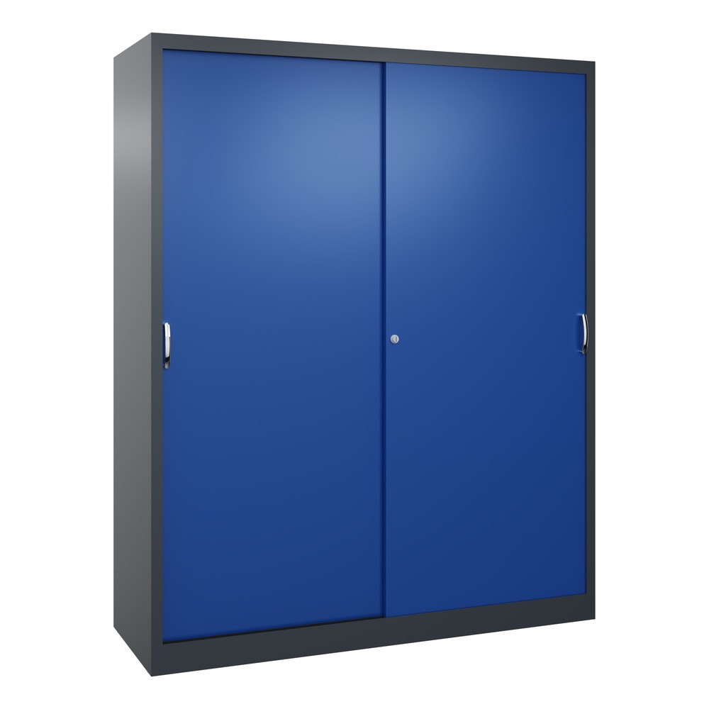 Productafbeelding nr. 1: Zwarelast-schuifdeurenkast C+P, hxbxd 1.950 x 1.600 x 500 mm, antracietgrijs, gentiaanblauw