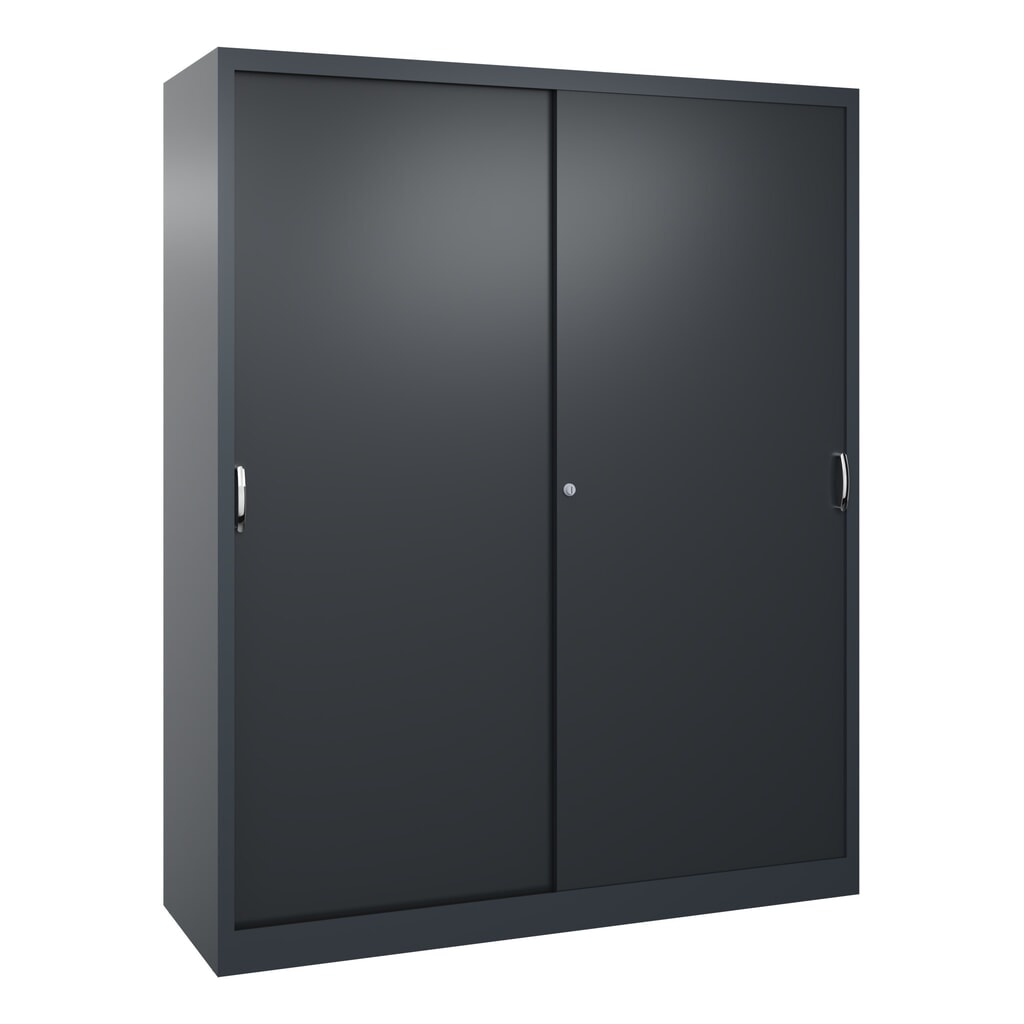 Product afbeelding: Zwarelast-schuifdeurenkast C+P, hxbxd 1.950 x 1.600 x 500 mm, antracietgrijs, zwartgrijs