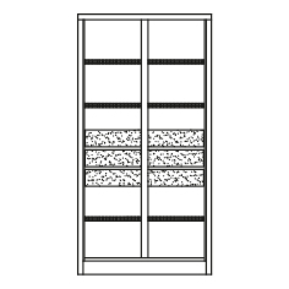 Productafbeelding nr. 6: Zwarelastkast PAVOY Premium met middenwand, 6 legborden + laden 6x125 mm, hemelsblauw, lichtgrijs