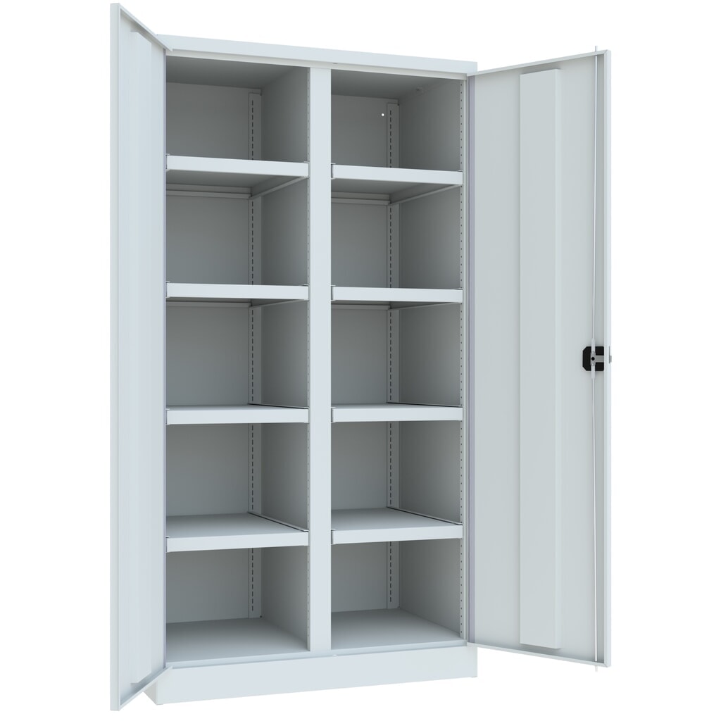 Zwarelastkast PAVOY Premium met middenwand, 8 legborden, lichtgrijs, lichtgrijs Productafbeelding nr. 3: Zwarelastkast PAVOY Premium met middenwand, 8 legborden, lichtgrijs, lichtgrijs