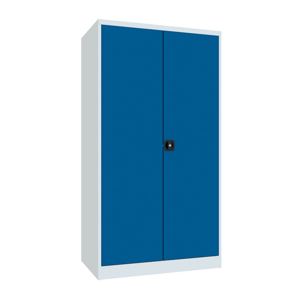 Product afbeelding: Zwarelastkast PAVOY Premium met middenwand, 8 legborden, gentiaanblauw, lichtgrijs