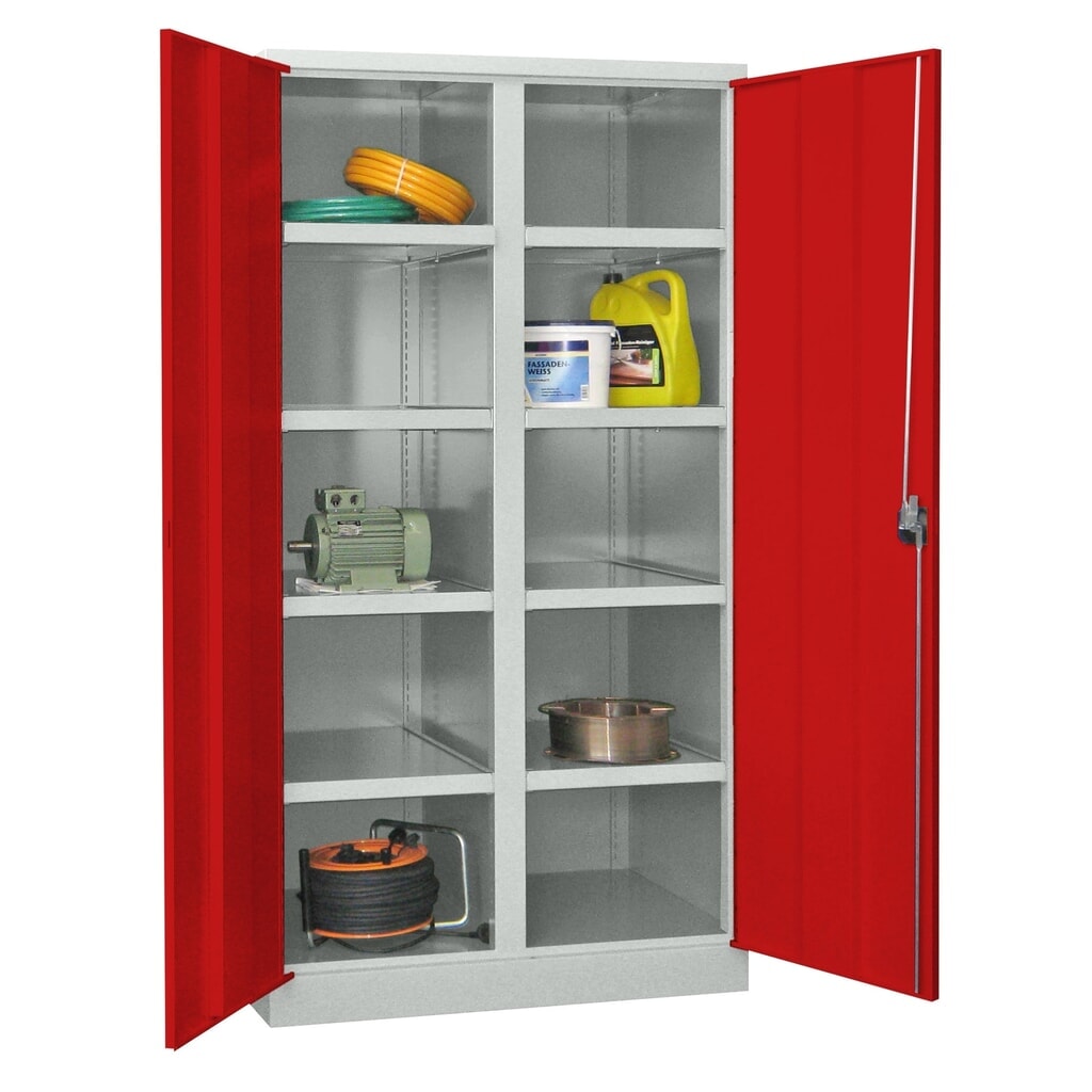 Product afbeelding: Zwarelastkast PAVOY Premium met middenwand, 8 legborden, hemelsblauw, lichtgrijs