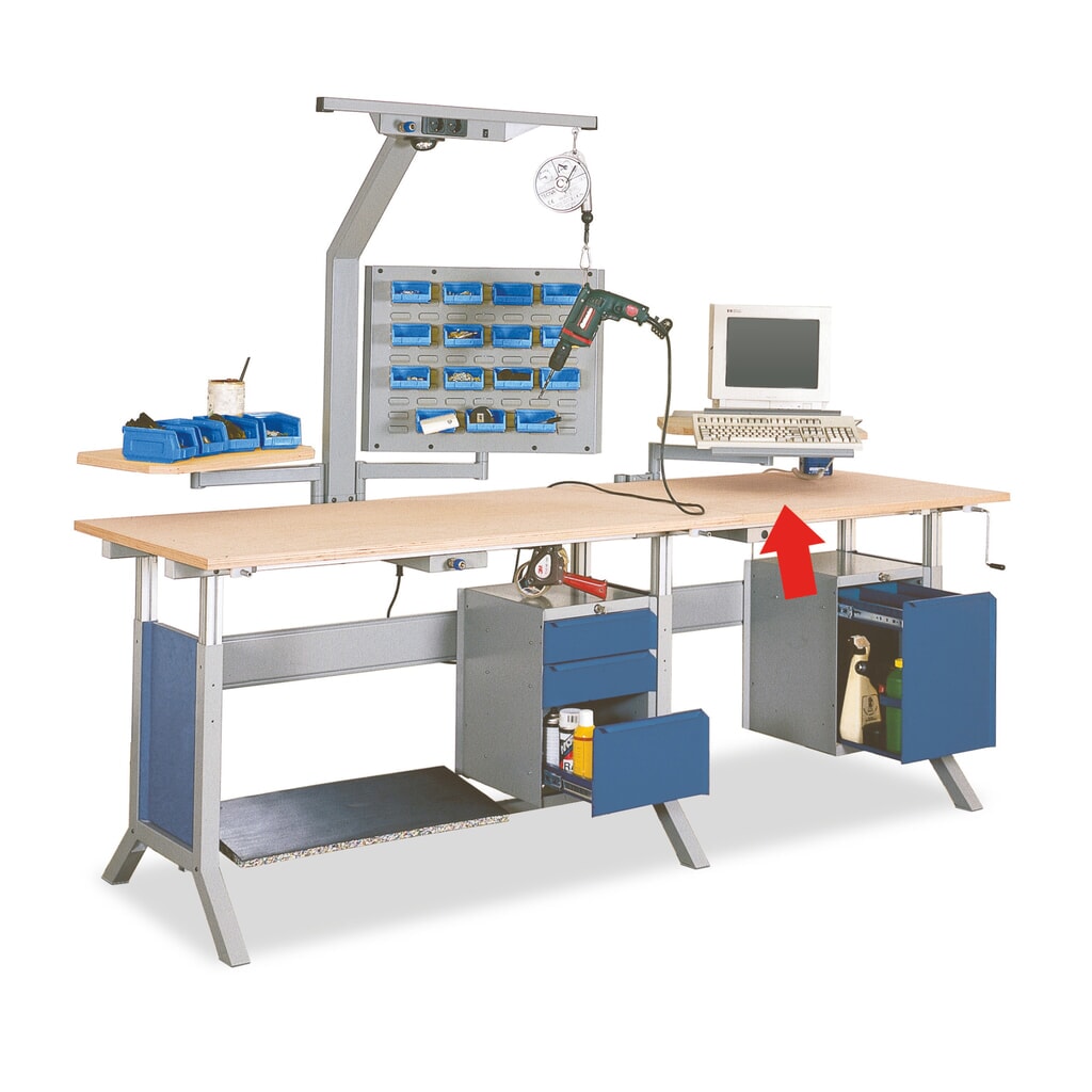 Zwenkarm met plateau voor beeldscherm en toetsenbord voor werktafel, bxd 420 x 200 mm Product afbeelding: Zwenkarm met plateau voor beeldscherm en toetsenbord voor werktafel, bxd 420 x 200 mm