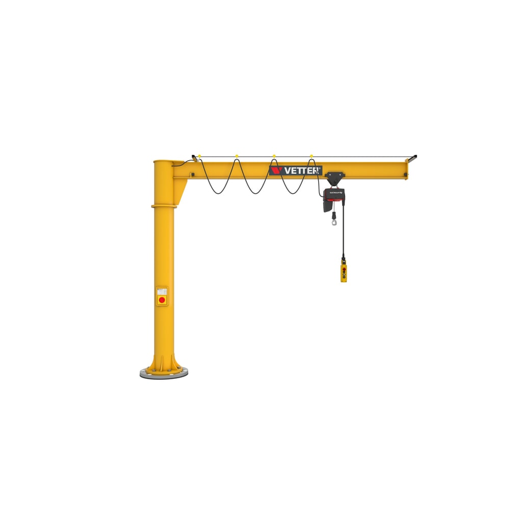 Zwenkkraan VETTER® incl. elektrische takel LIFTKET, kolomuitvoering, 360° zwenkbereik, reikwijdte 3.000 mm, draagvermogen 125 kg Product afbeelding: Zwenkkraan VETTER® incl. elektrische takel LIFTKET, kolomuitvoering, 360° zwenkbereik, reikwijdte 3.000 mm, draagvermogen 125 kg