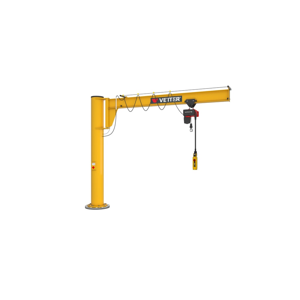 Productafbeelding nr. 4: Zwenkkraan VETTER® incl. elektrische takel LIFTKET, kolomuitvoering, lage constructie, incl. bevestigingsmateriaal, reikwijdte 3.000 mm, draagvermogen 125 kg