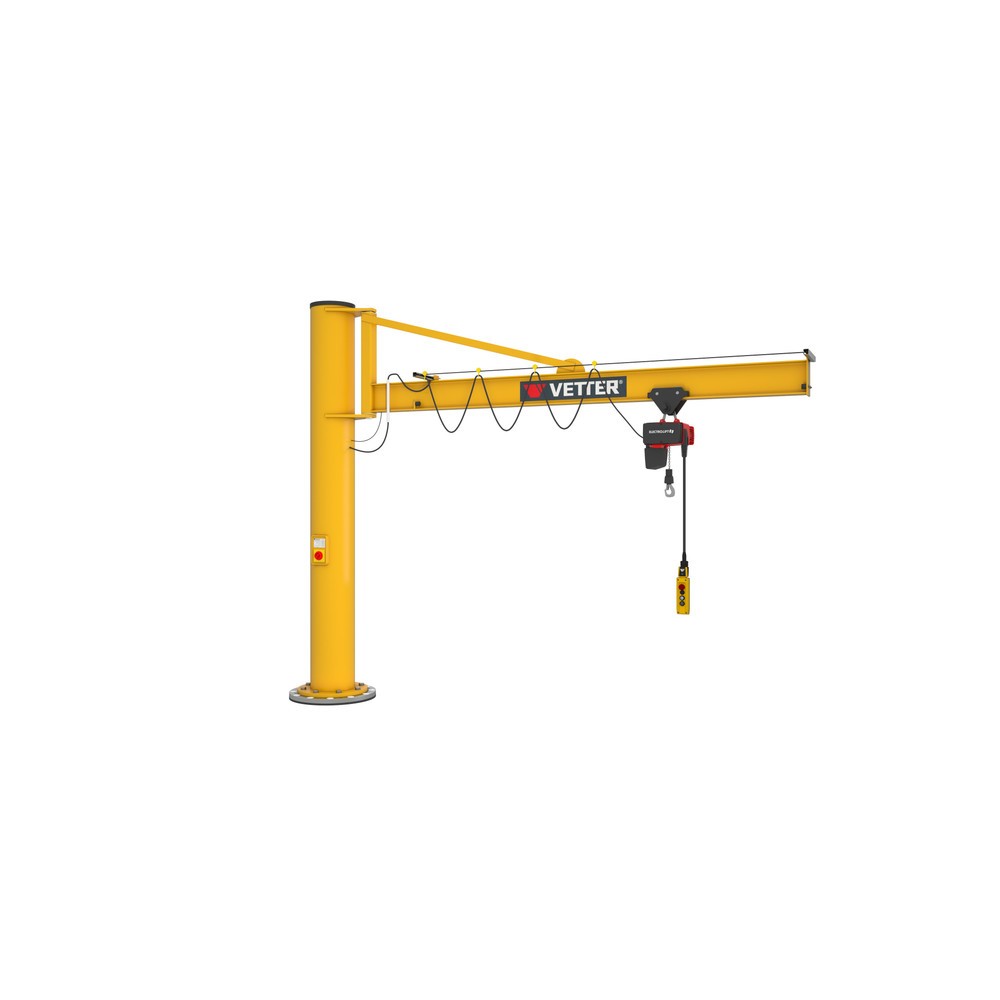 Productafbeelding nr. 3: Zwenkkraan VETTER® incl. elektrische takel LIFTKET, kolomuitvoering met spankabel, incl. bevestigingsmateriaal, reikwijdte 3.000 mm, draagvermogen 125 kg