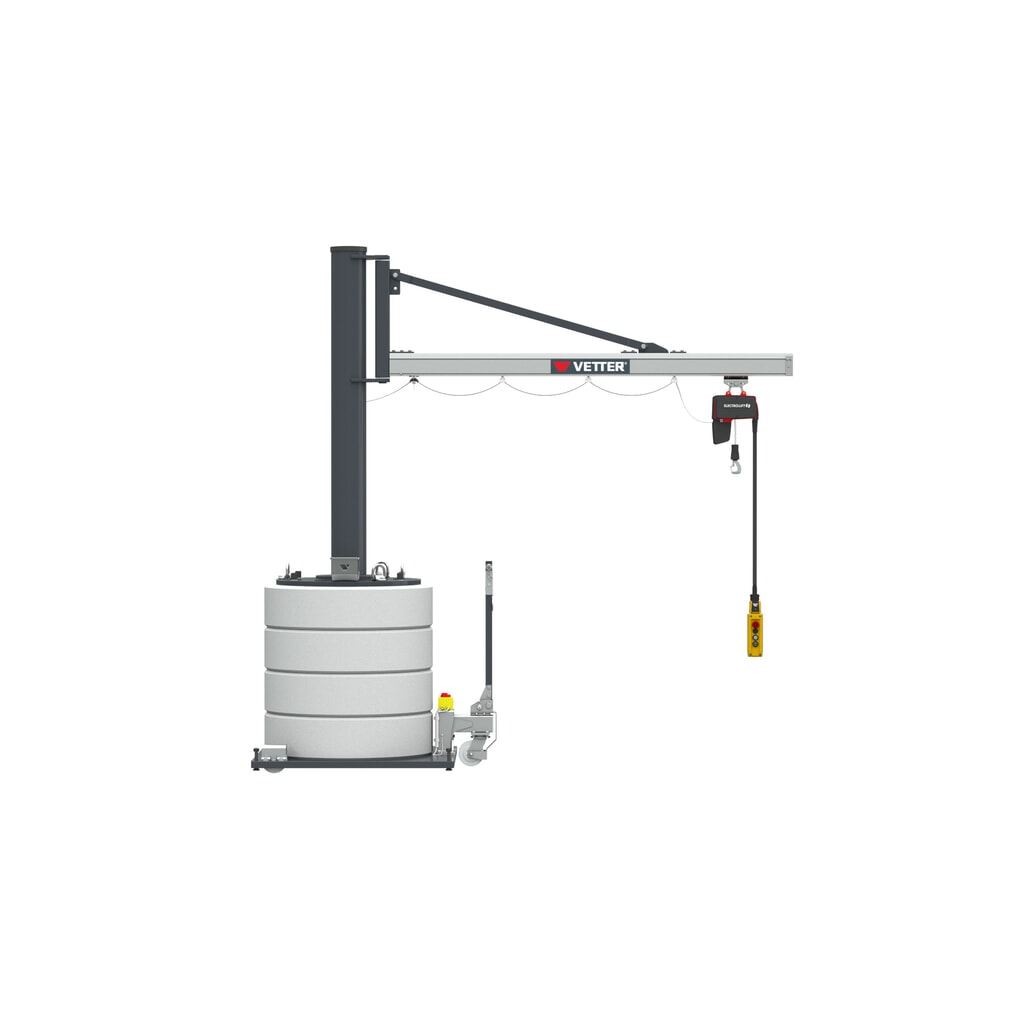 Productafbeelding nr. 1: Zwenkkraan VETTER® incl. elektrische takel LIFTKET, 270° zwenkbereik, reikwijdte 2.900 mm, draagvermogen 125 kg