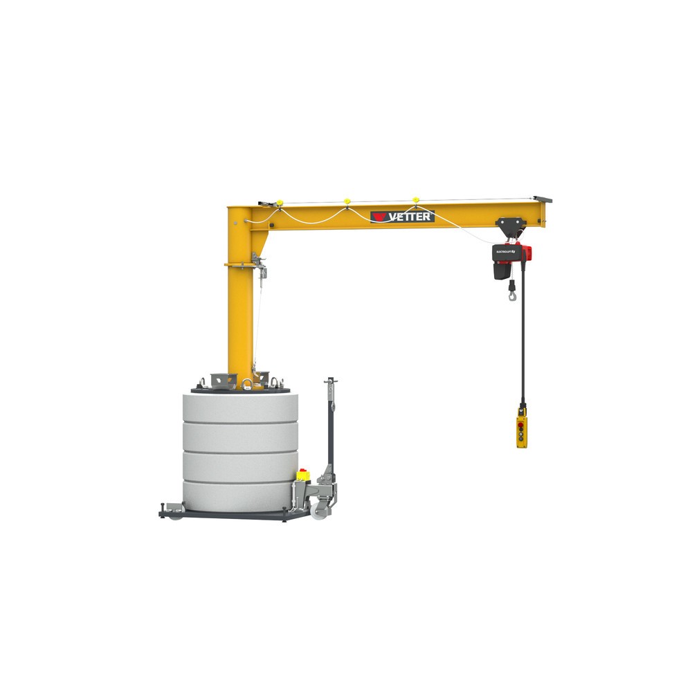 Productafbeelding nr. 3: Zwenkkraan VETTER® incl. elektrische takel LIFTKET, mobiele uitvoering, 360° zwenkbereik, reikwijdte 4.000 mm, draagvermogen 125 kg