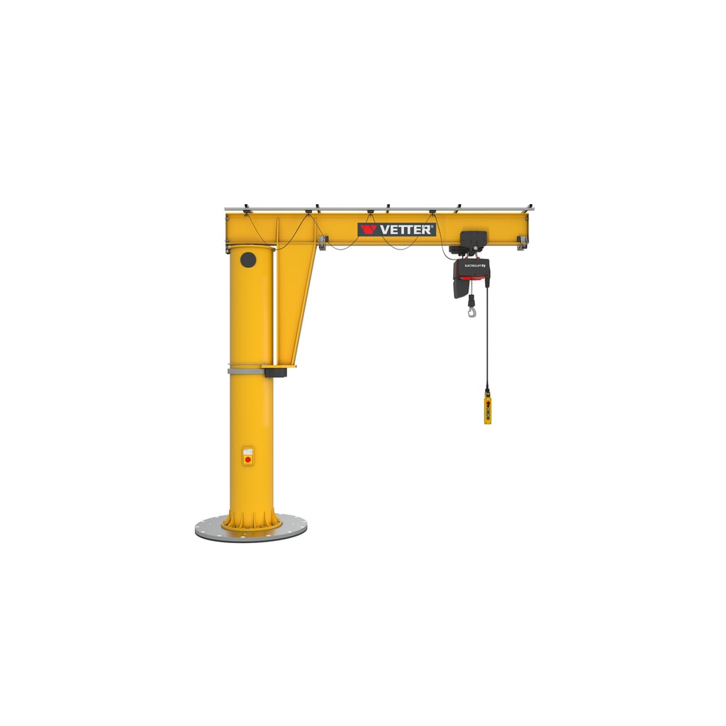 Product afbeelding: Zwenkkraan VETTER® incl. elektrische takel LIFTKET, kolomuitvoering, 360° zwenkbereik, reikwijdte 3.000 mm incl. elektrische takel LIFTKET, draagvermogen 125 kg