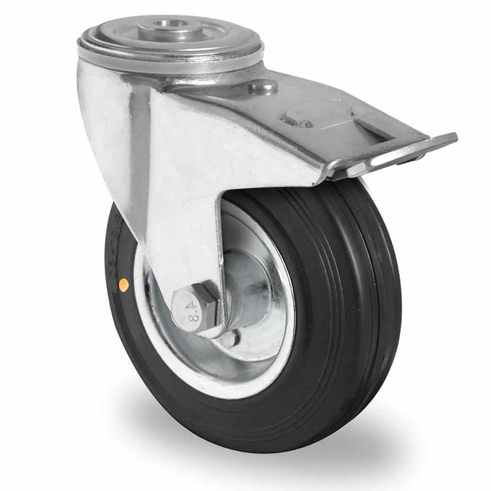 Product afbeelding: Zwenkwiel boutgat met volledige vastzetrem ø 125 mm serie SWS4 (el. geleidend) rollager