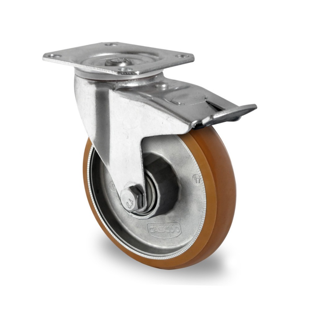 Product afbeelding: Zwenkwiel met volledige vastzetrem ø 100 mm serie AAB5 dubbele kogellager