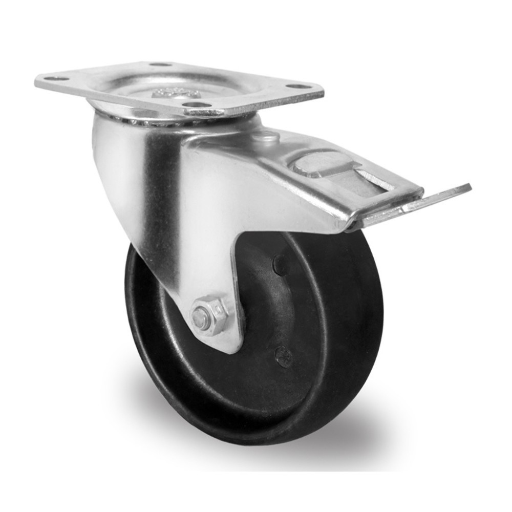 Product afbeelding: Zwenkwiel met volledige vastzetrem ø 125 mm serie C4C4 glijlager