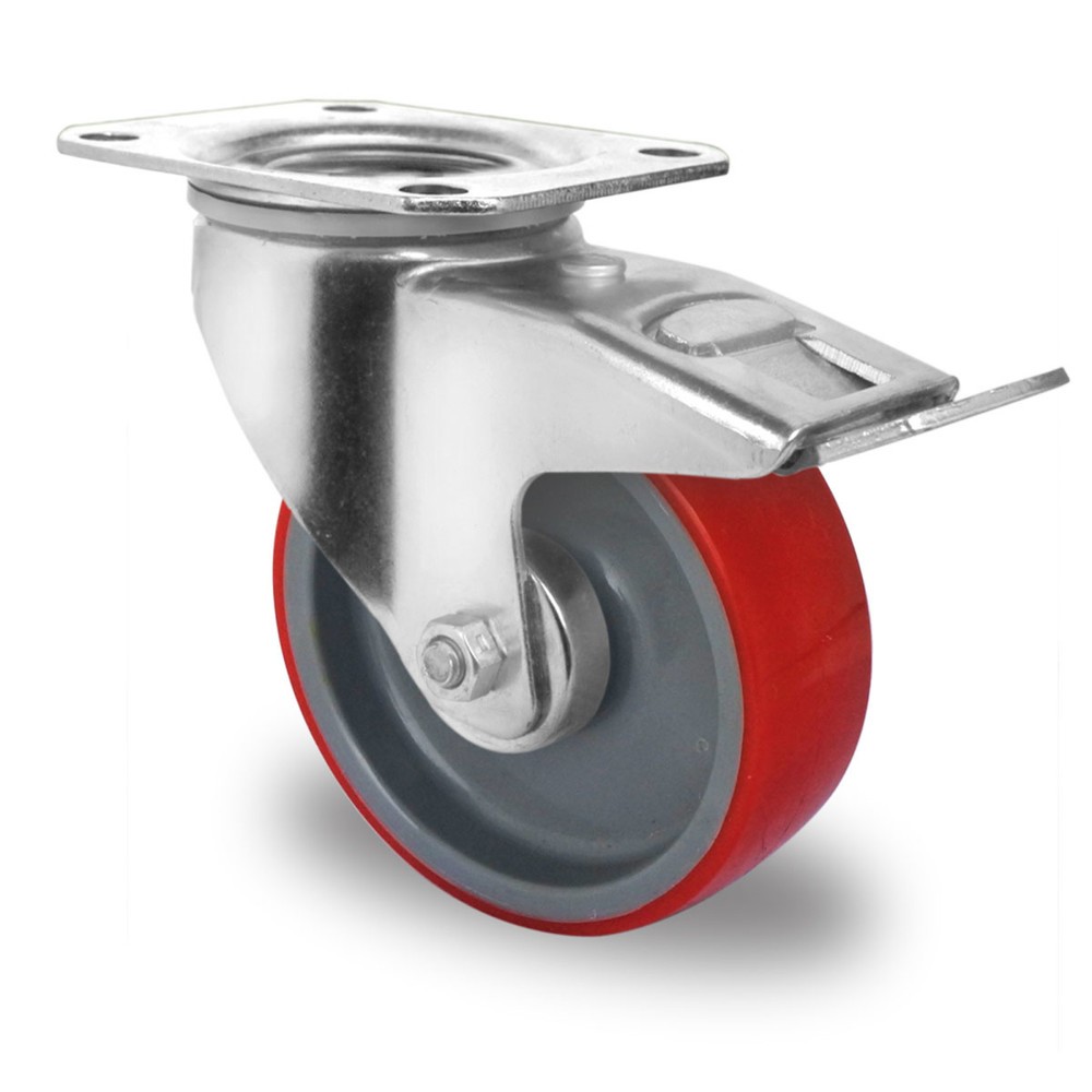 Product afbeelding: Zwenkwiel PU Basic, incl. vastzetrem, Ø x breedte 100 x 32 mm, cap. 150 kg