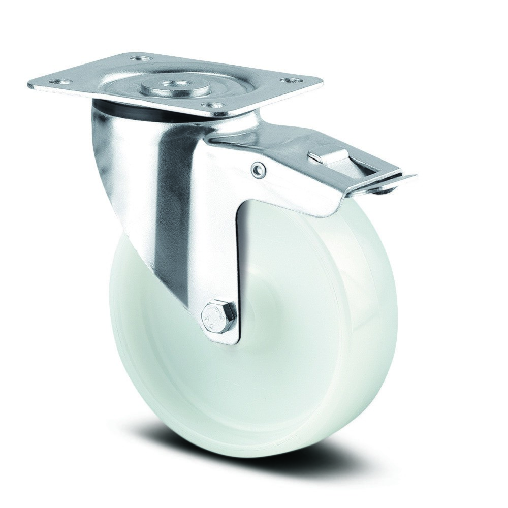 Product afbeelding: Zwenkwiel TENTE PP, rollenlager, volledige vastzetrem, Ø x breedte 125 x 50 mm, cap. 125 kg