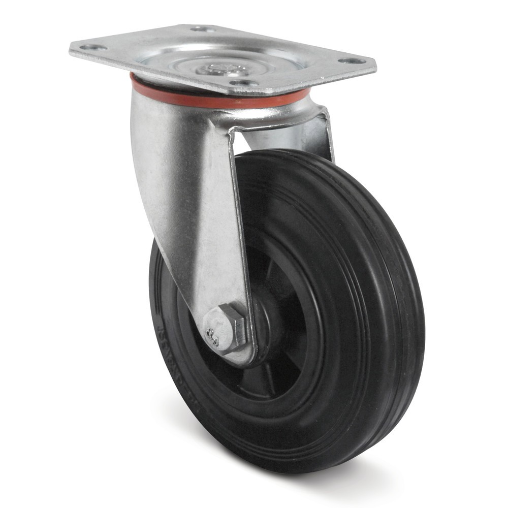 Product afbeelding: Zwenkwiel van massief rubber, PP-velg, Ø x breedte 100 x 35 mm, cap. 75 kg
