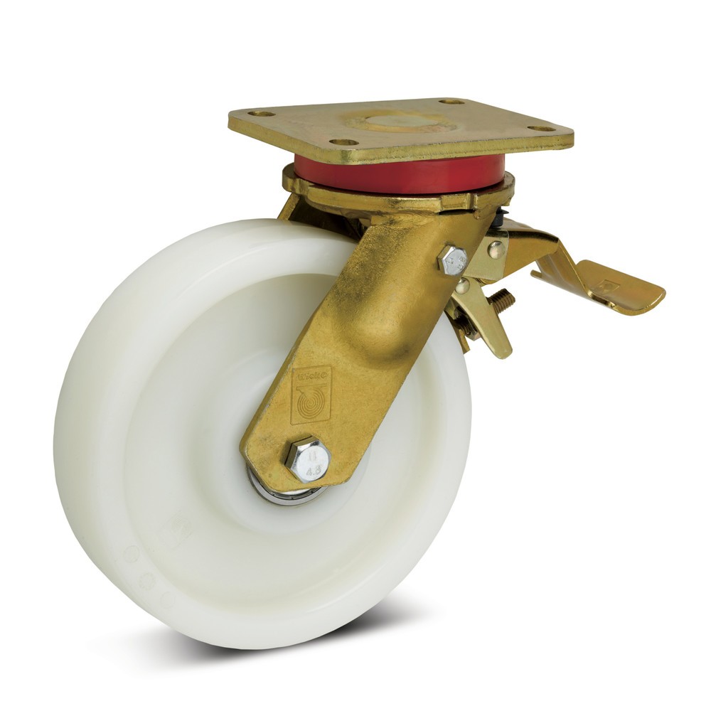 Product afbeelding: Zwenkwiel voor zware lasten Wicke polyamide, incl. vastzetrem in de voorloop, Ø x breedte 100 x 35 mm, cap. 500 kg