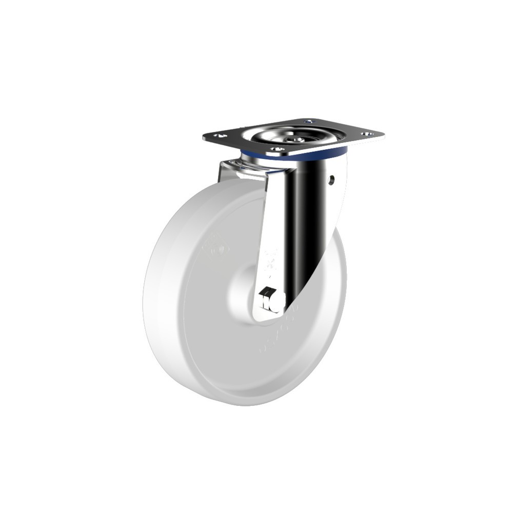 Product afbeelding: Zwenkwiel Wicke polyamide, roestvrijstalen behuizing, Ø x breedte 125 x 38 mm, cap. 300 kg