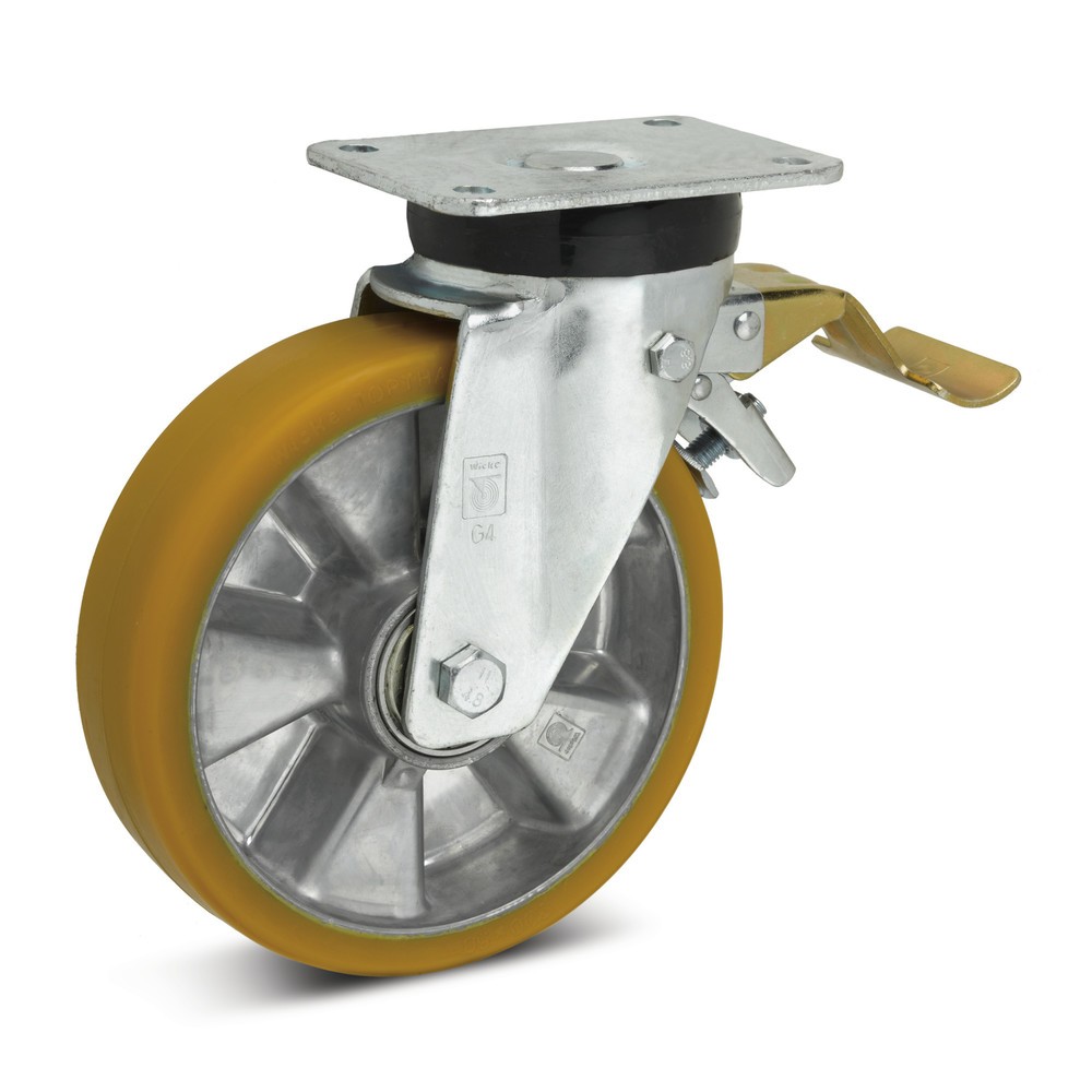Product afbeelding: Zwenkwiel Wicke Topthane® PU, incl. vastzetrem in de voorloop, Ø x breedte 125 x 54 mm, cap. 560 kg