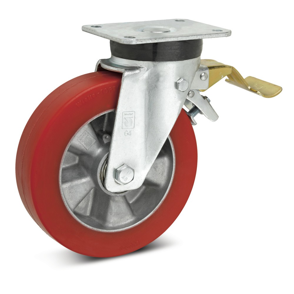 Product afbeelding: Zwenkwiel Wicke Topthane® soft-PU, incl. vastzetrem in de voorloop, Ø x breedte 125 x 50 mm, cap. 390 kg
