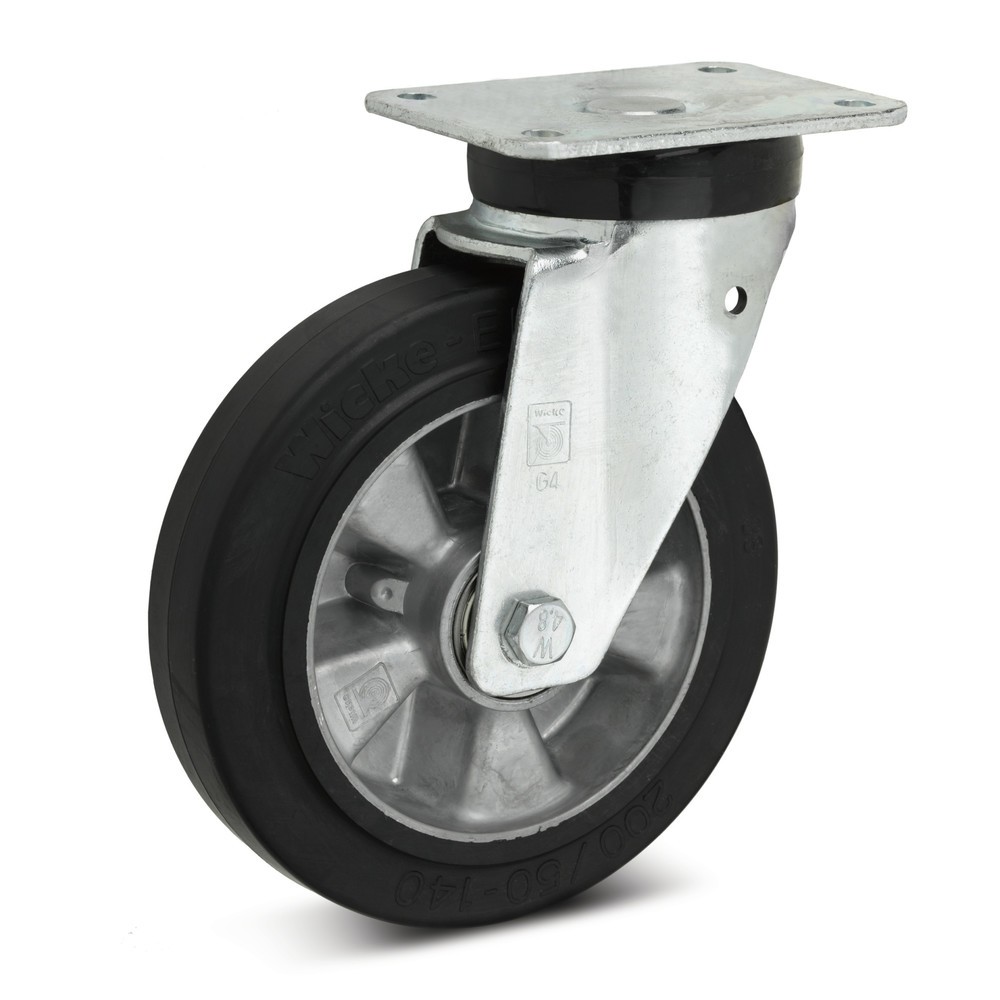 Product afbeelding: Zwenkwiel Wicke van elastisch massief rubber, Ø x breedte 100 x 40 mm, cap. 180 kg