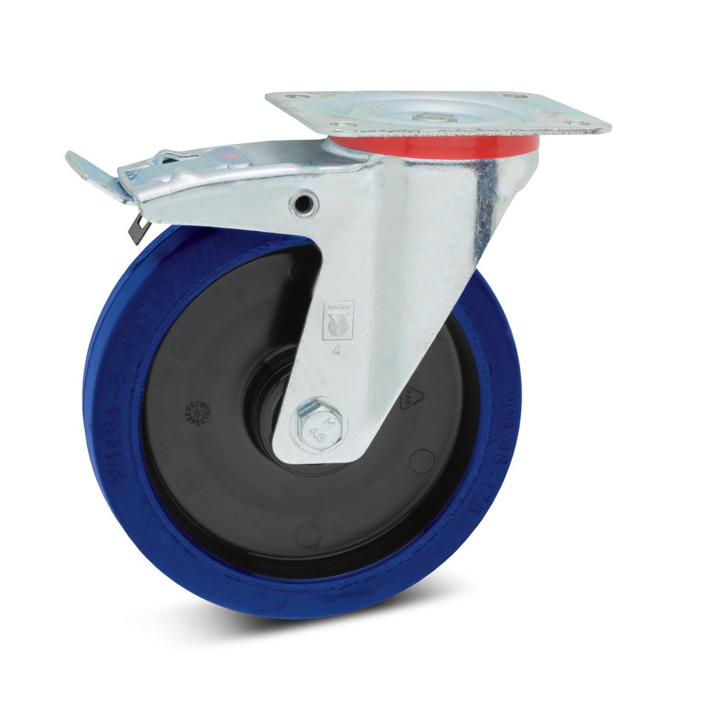 Product afbeelding: Zwenkwiel Wicke van elastisch massief rubber, incl. vastzetrem, laat geen strepen achter, Ø x breedte 100 x 36 mm, cap. 180 kg