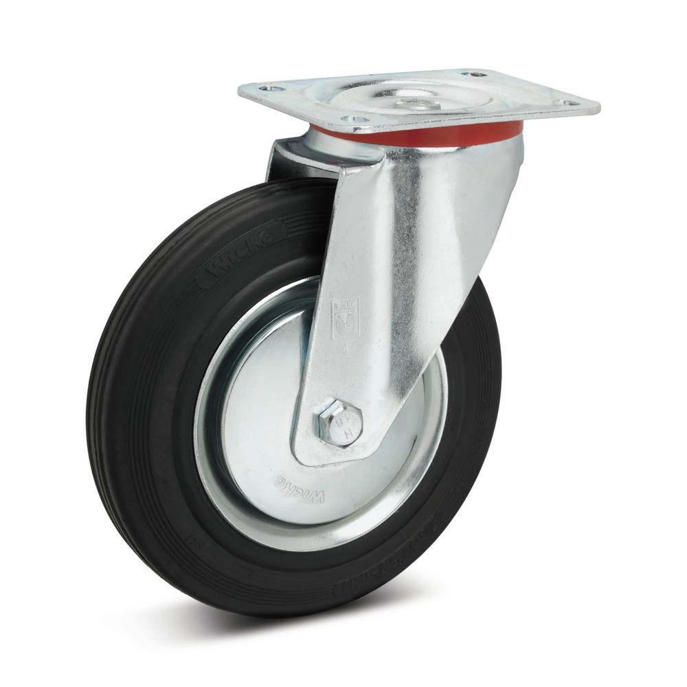 Product afbeelding: Zwenkwiel Wicke van massief rubber, Ø x breedte 80 x 25 mm, cap. 50 kg