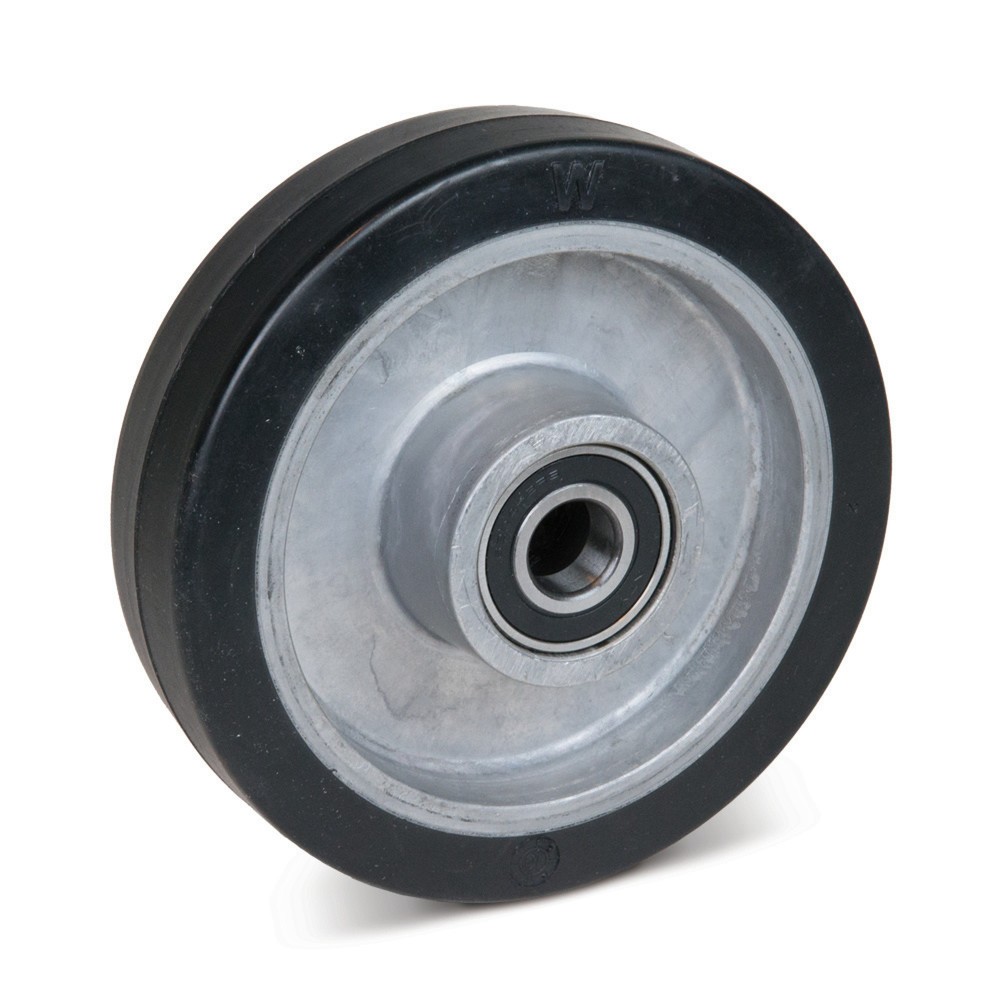 Product afbeelding: Zwenkwiel van massief rubber Wicke, velg van aluminium, inbouwlengte 54 mm, Ø x b 200 x 50 mm, cap. 420 kg