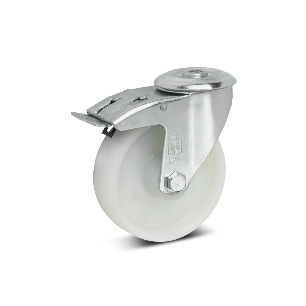 Product afbeelding: Zwenkwiel Wicke van polyamide, plaatstalen behuizing, incl. vastzetrem, laat geen strepen achter, Ø x breedte 80 x 35 mm, cap. 150 kg
